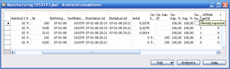 Samtidig kapacitet Samtidig kapacitet i Manufacturing är ett sätt att hantera samkörning i en/flera maskin/er.