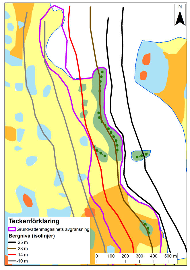 övre lager följer den interpolerade bergytan. Vid simulering av transporter är ett uniformt rutnät att föredra (Schlumberger Water Service, i.d.).