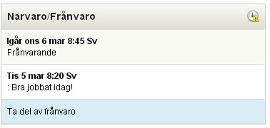 Om skolan tillåter kan du också lämna en kommentar till din frånvaroanmälan. Observera att du enbart kan anmäla idag och framåt i tiden. För att anmäla bakåt i tiden måste du kontakta skolan.