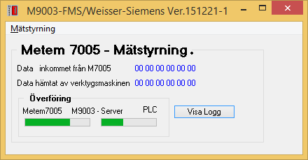 9. Starta M7005 Och efter en liten stund visas servens fönster M7005,