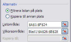 Notera att vi i villkorsområdet matade i de olika säljarna på olika rader. Klicka på knappen visa hela registret på nytt.