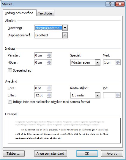 TABBAR Nästa steg i Microsoft Word måste nog bli Tabbarna. Tabbar är ett verktyg som man i första hand använder sig av när man skriver olika typer av listor.