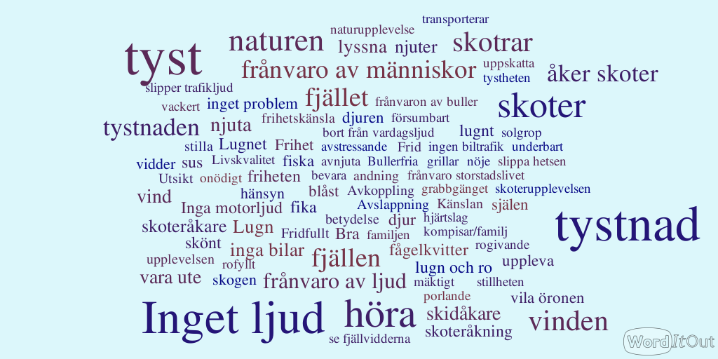 Buller och tystnad i Jämtlandsfjällen Upplevelser av intressemotsättningar bland turskidåkare och skoteråkare Figur 26.