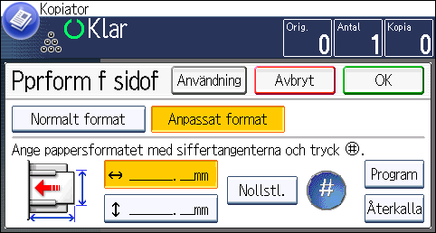 3. Copy Kopiera på kuvert I det här avsnittet beskrivs hur du kopierar på kuvert av både standardformat och anpassade format. Kuvert matas in från sidoinmatningsfacket.