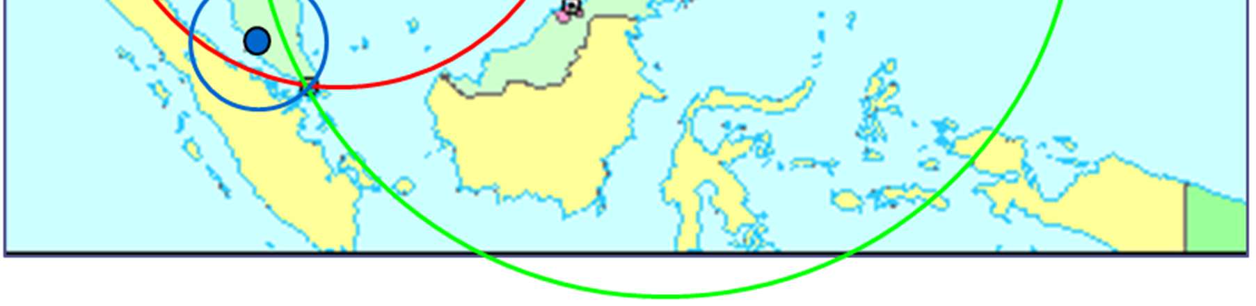 Exempel 9. Vågfysik / Fortskridande vågor Fråga: Hur långt är det mellan Phnom Penh [alt. Puerto Princesa alt. Kuala Lumpur] och epicentrum? [Frågan refererar till uppgifterna i Figur 2.