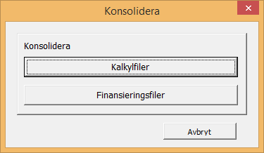 4.7 Konsolidering Konsolideringsfunktionen summerar flera kalkylfiler och skapar en ny kalkylfil på aggregerad nivå.