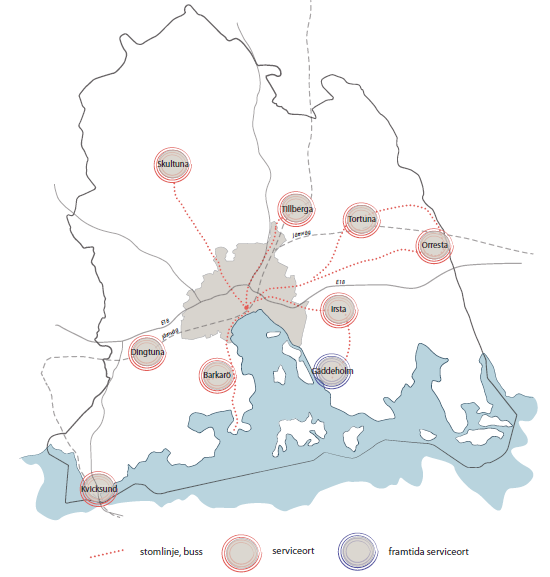 Omvandling av gamla verksamhetsområden till områden med blandad bebyggelse, t ex Hällaområdet, Stationsområdet och Kopparlunden, kommer ta lång tid och den utveckling som påbörjas före 2026 fortsätt