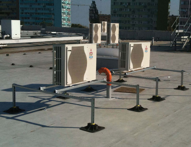 I BIS Tak + Solpanels montage BIS Yeti 335 Support system kompett uppsättning för stöd av installationsanordningar på platta tak passar för ett stort antal vanligen använda luftkonditioneringar,