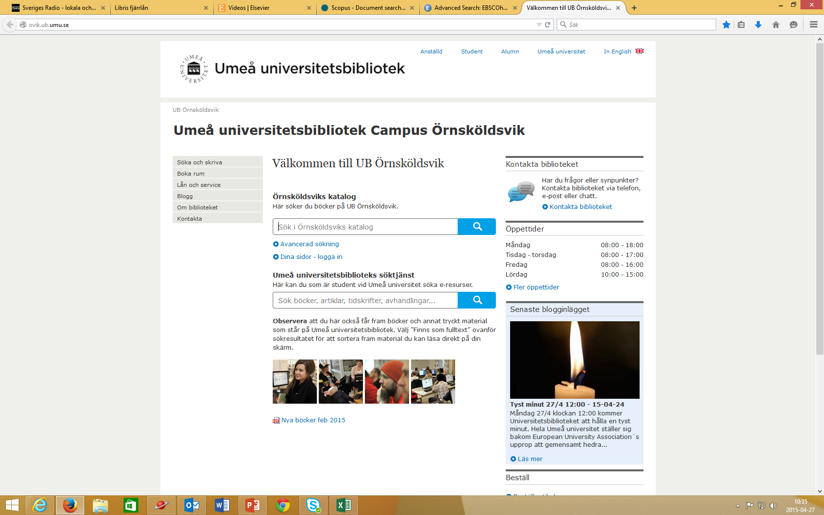 Genomför sökningen Du hittar databaserna om du klickar på Umeå