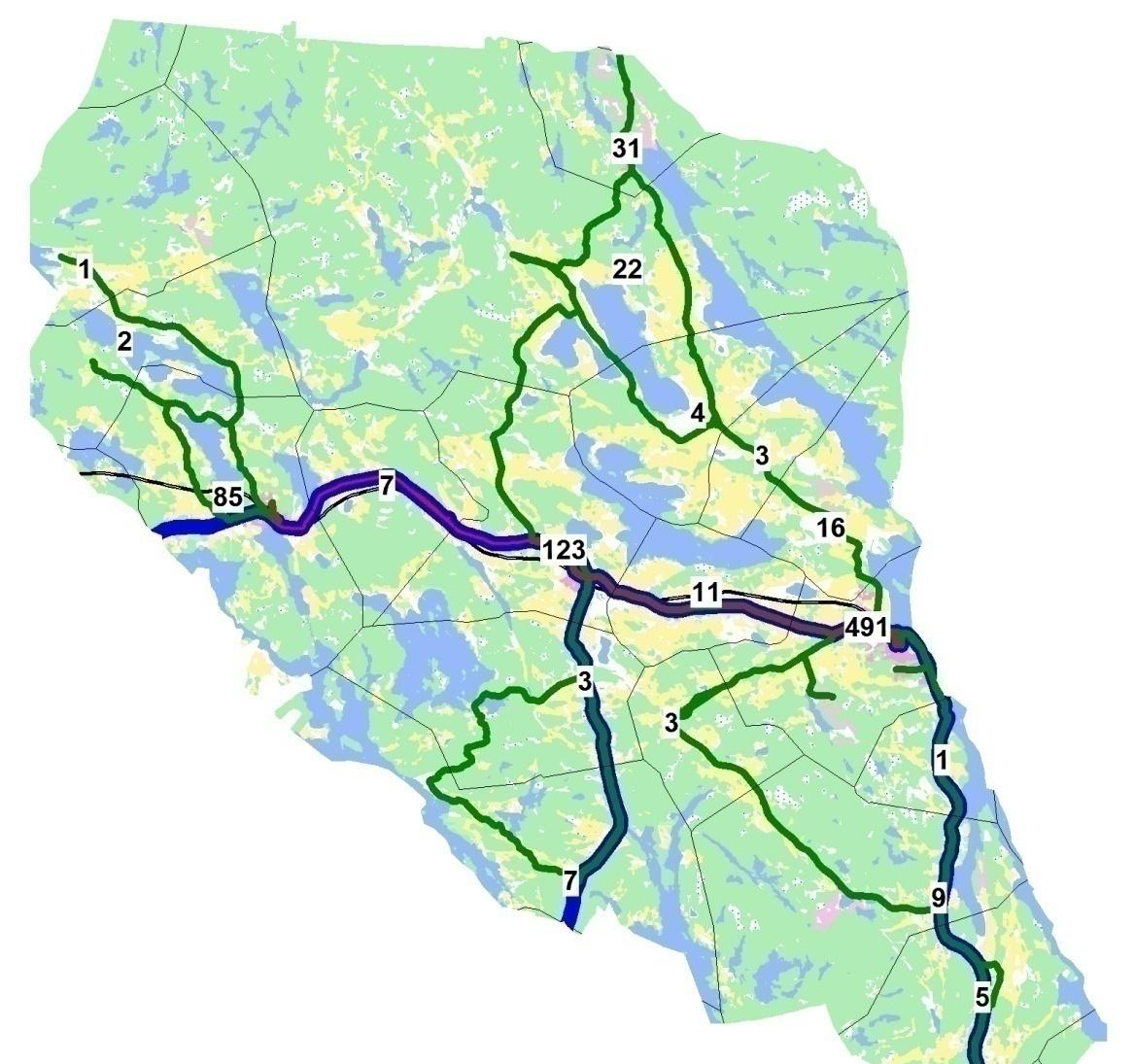 Påstigande per vardag, fördelat efter linje och färdbevistyp (Endast