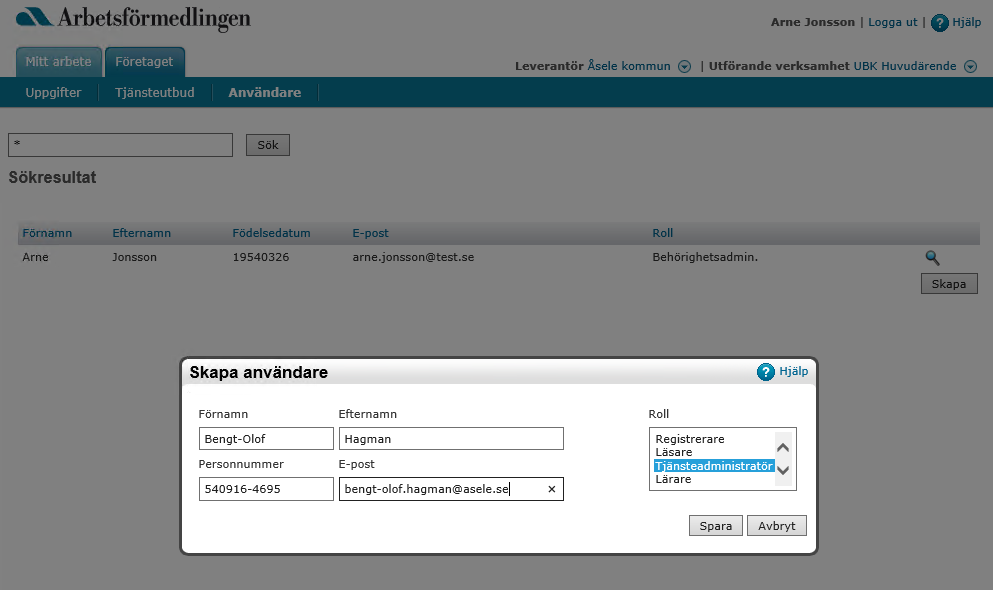 Behörighetsadministratörens uppgifter 4.