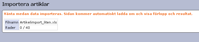 Klicka på Nästa >> när ni är färdiga med att definiera artikelnivåer.