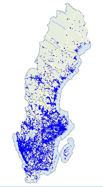 Geoenergi i Sverige 2015 ~500 000 geoenergisystems i Sverige: 97% för småhus (bergvärme) 75-80% vertikala system med värmepump ~125 000