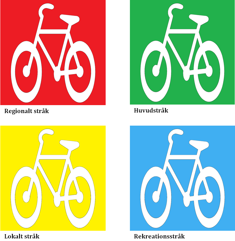 3.5 Vägvisning hela cykelvägnätet Majoriteten av Danderyds kommuns cykelvägnät saknar idag vägvisning. Den skyltning som finns är i huvudsak koncentrerad till det regionala cykelstråket.