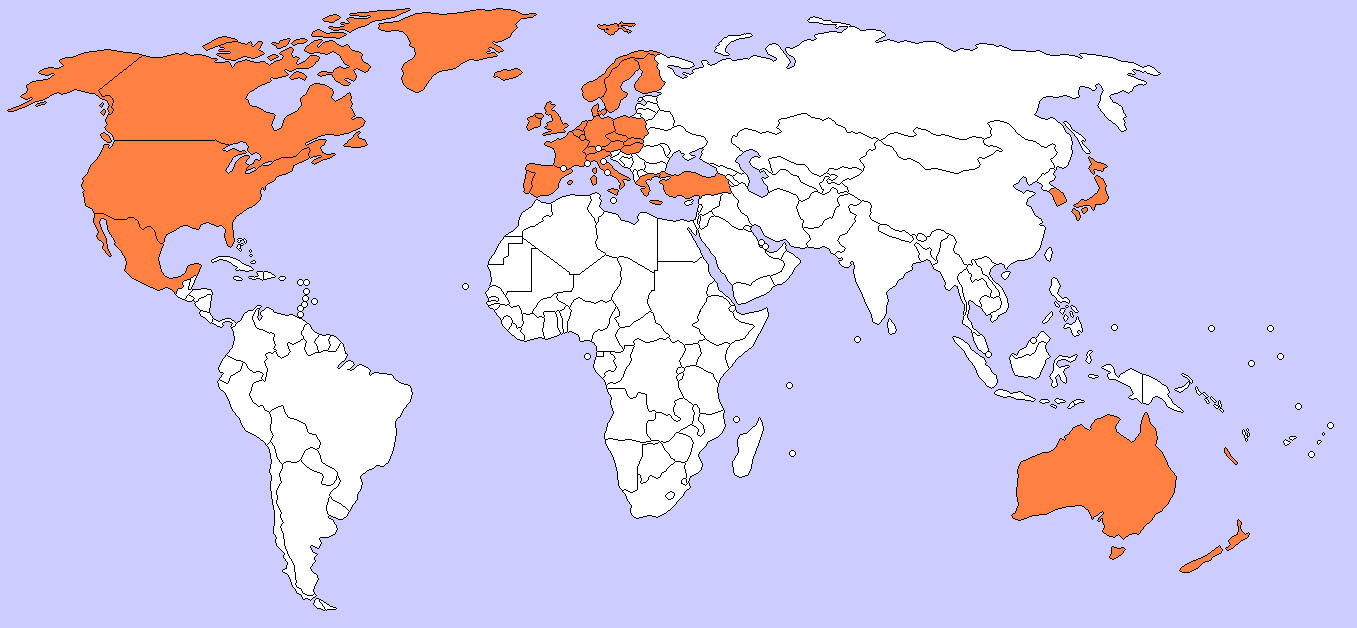 Utvalda studier i olika länder/regioner USA, 2 studier Norden, 4