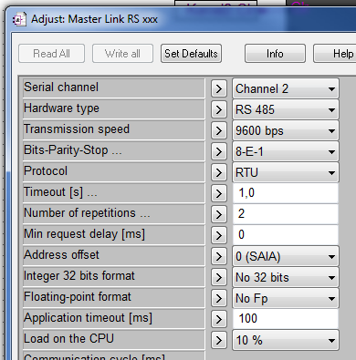 3. Engibys Modbus 3.1. Modbusmaster i seriellt nät Ett program för att vara master i ett Modbusnät som kommunicerar seriellt behöver innehålla de FBoxar som visas i bilden nedan.