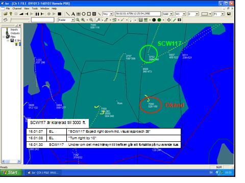 Bilaga 1 Textrutor infogade av SHK. SCW117 (3 600 ft) Okänd trafik (1200 ft) 16.03.