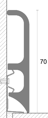 70 mm PVC Färdiga Inner/ Ytterhörn/Skarv PVC Line 8607 Sockel PVC med trä dekor 2 lpm längd 8607 19x70 mm Finns 18 träimitationer Färdiga Inner/