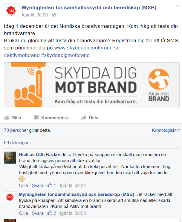 På Facebook Myndigheten för