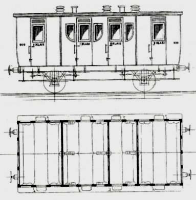 Rälspiken 1/2013, sidan 7 Litt B7 tillverkad av Lauenstein i Hamburg. 18 st levererade åren 1856-64. 32 sittande i 2:a klass. Vikt 7.5 ton och axelavstånd 3.66 m.