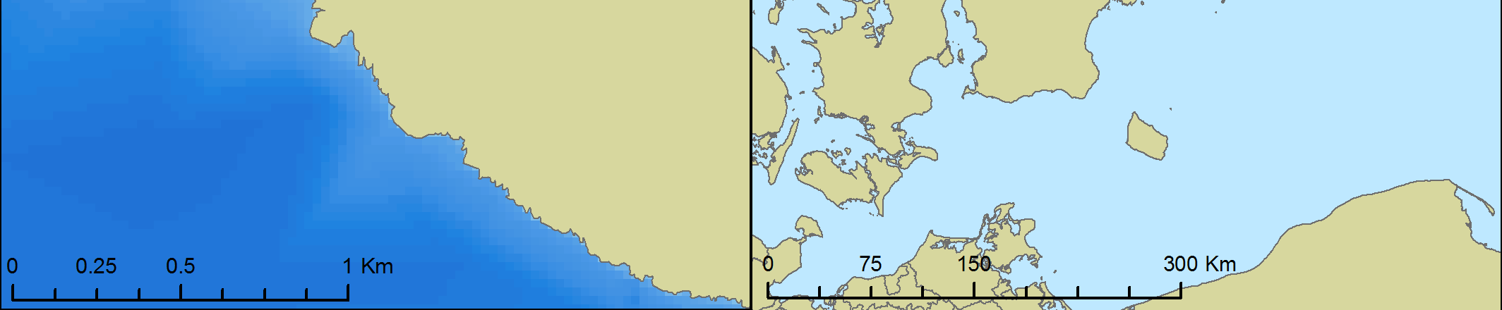 Figur 1. Karta över lokaler vid Hallands väderö (A) samt Kullen (B) på Skånes västkust vilka har inventerats med de visuella metoderna dyk och dropvideo.