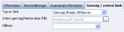 Avancerad information Visa sidan i menyer Här kan du välja att inte visa sidan i menyer. Sidan ligger dold utåt och visas bara i strukturen när man är inloggad som administratör eller redaktör.