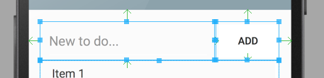 oftast enklast att ändra i text -läget. Kom ihåg att det måste vara på formen @+id/ditt-namn-här. Figure 4: Elementens positions- och storleksberoenden.