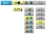 Oscilloskopläge Meny "Math kanal" Meny "Math" Matematik Tryck på "M tangenten för att starta Math matematik funktionen.