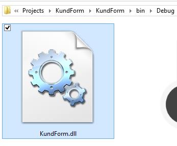 Den nya klassen är subklass till UserContol Ta bort filen program.cs Ändra namnet på filen Form1.cs till KundForm.