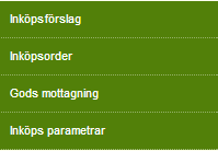 Användarhandledning I verktygsfältet finns det en knapp som heter Handel. När ni klickar på Handel-knappen kommer det upp undermenyer. Ni klickar då på undermenyn inköp.