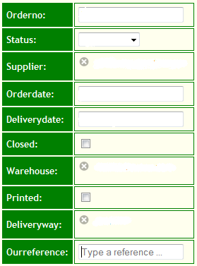 Orderdatum Leveransadress Adress Leveranssätt Lager Under fliken Orderhuvud kan ni