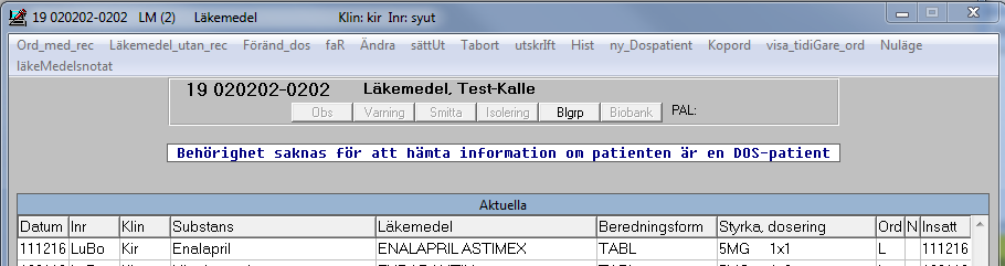 LÄKEMEDEL SIDA 15 (39) Ny dospatient registreras först i menyval ny_dospatient i LM Läkemedel. Menyvalet leder användaren vidare till Pascal där registrering sker.