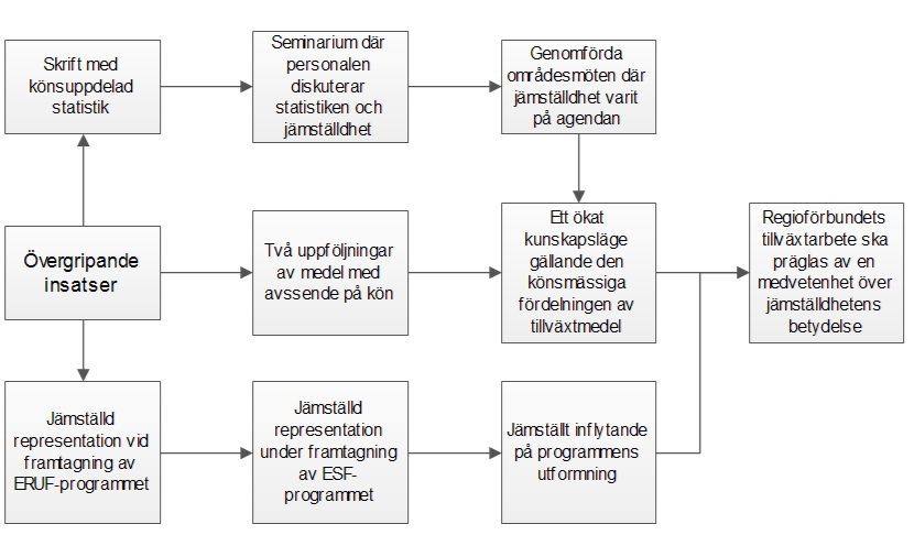 Rekonstruktion och analys av handlingsplanens insatslogiker I detta avsnitt följer en kortare genomgång av de olika områdenas som ingår i handlingsplanen insatslogiker.