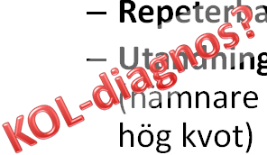 Delsummering Stora variationer i uppfyllande av de olika kriterierna Stora variationer mellan enheter Uppmärksamhet behövs på att spirometriutförande uppfyller