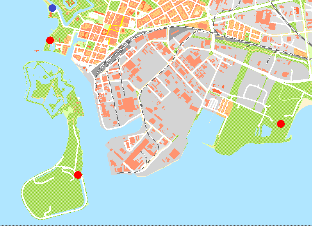 ÖVERSIKTSKARTA - LANDSKRONA KARTA ZON 2 - LANDSKRONA x RÖTT