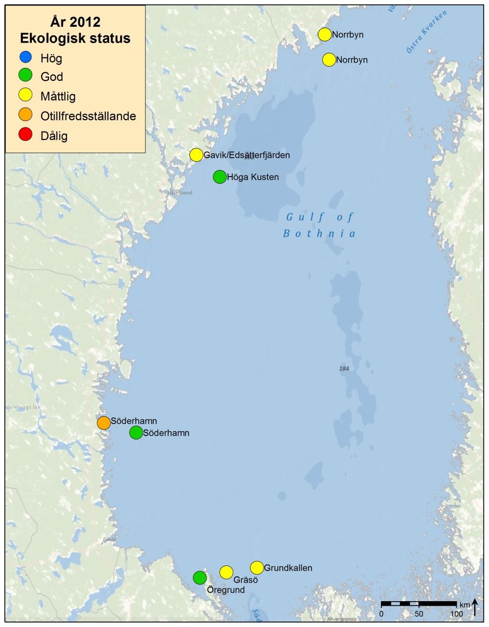 Bottenhavet 9 klusterområden 4 utsjökluster 5 inre kluster Umeå Marina Forskningscentrum