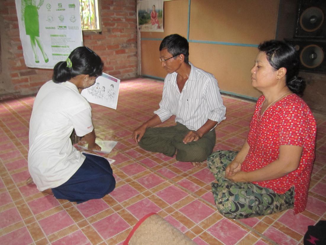 Hälsoupplysning i Myanmar.