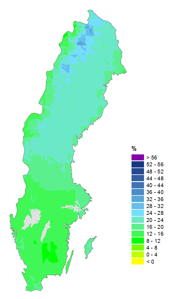 Bilaga 3 - Kartor Nederbörd Årsmedelnederbörd 1961-1990 2021-2050 2069-2098 Årsnederbörd, 30-årsmedelvärde av 9 klimatscenarier