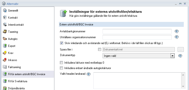 BGCINVOICE/FIL FÖR EXTERN UTSKRIFT TILLÄGG OCH JUSTERING I FORMAT Under taggen <invoicetotal> har en ny tagg tillkommit, <sumrowamount>.