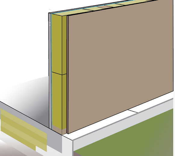 Montering av FlexSystem a. Regelvägg En regelvägg ska vara beklädd med en OSB-skiva, minst mm, eller en plywoodskiva, minst mm. ska vara minst mm. b. ägg av betong eller lättbetong Den bärande väggen ska vara minst 00 mm tjock.