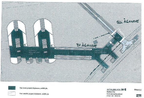 Figur B3.5. Genomförandeavtalets avtalsbilaga 10E. Station City, centrala mellanplanet.