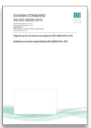 Vägledning för socialt ansvarstagande SS-ISO 26000:2010 8 internationella möten 5 års arbete 99 deltagande länder 300-400 deltagare per möte