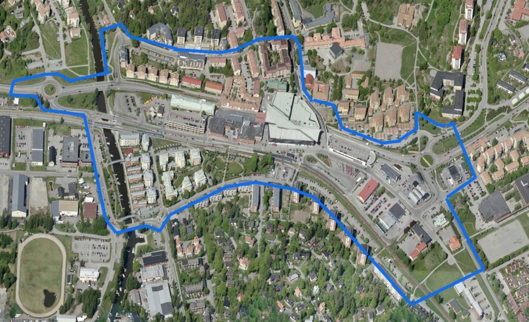 från förort till moderna småstad Blandad stadsmässig kvartersbebyggelse med fler bostäder