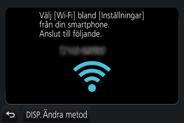 Wi-Fi Använda kameran genom att ansluta den till en smarttelefon Ansluta till en smarttelefon Det är mycket enkelt att upprätta en Wi-Fi-anslutning på den här enheten utan att behöva ange något