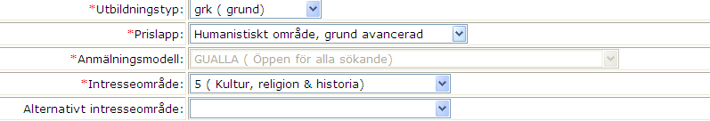 Examensinformation Här anges vilken examen utbildningen leder till. Uppgiften är obligatorisk för program, inte för kurser. Utbildningstyp Utbildningstyp måste anges.