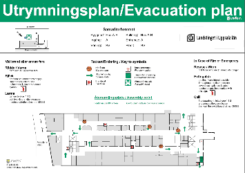 Skyltarnas funktion är att vägleda personer till utrymningsväg vid en eventuell utrymningssituation. -De genomlysta skyltarna ska alltid lysa, dygnet runt.