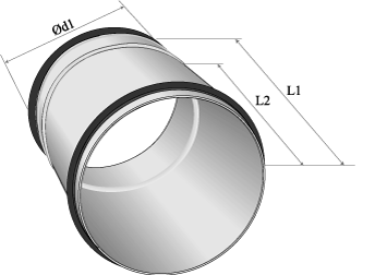 Skarvrör HI HM HIL Nippel Sleeve Coupling Streckverbinder HI-Ød1 Muff Sleeve Coupling for fitting Streckverbinder für formstück HM-Ød1 lång Nippel Sleeve Coupling Streckverbinder HI-Ød1 Ød1 Bygglängd