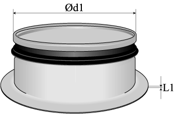 Skarvrör, Inloppsrör HILM HSN HSK lång Muff Sleeve Coupling for fitting Streckverbinder für formstück HILM-ØD1 Inloppsrör med radie Take-off Stoss HSN-Ød1 Stos med nitkant Take-off Stoss HSK-Ød1 ØD1