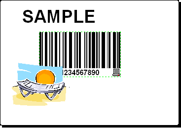 Kapitel 3:Etikettdesign och -utskrift Infoga bild Label Gallery-programvaranj fungerar med BMP, PCX, GIF, WMF, JPEG och många andra vanliga grafikformat. 1.