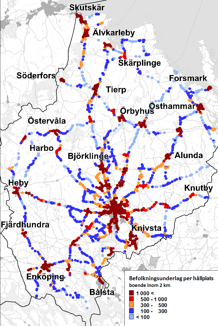 45 landsbygden har mycket få boende inom en radie på två kilometer.